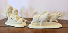 Dept 56 Snow babies with Husky Mush Sled Team Winter Alaska Fun Rare Set No Box