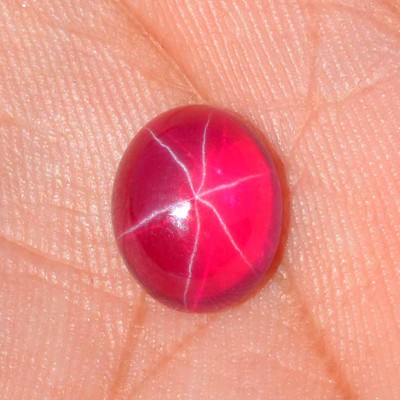 07.00 Cts Natural Ruby Star Sapphire Six Rays Translucent Cabochon 09x11 mm XO05