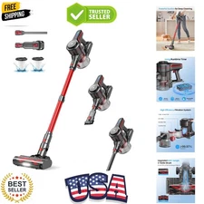 Cordless Vacuum Cleaner, Stick Vacuum with Powerful Suction, 45Mins Runtime V...