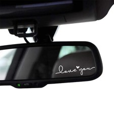 2 X Love You Car Decal Rearview Mirror Decal Sticker for Car White Love You