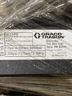  Graco 563358 1600CC Pneumatic Lubrication Pump For Van Dorn, New Free Ship 
