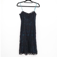 Betsey Johnson Lace Midi Dress Womens 6 Black NWT Whimsigoth Event Holiday Party