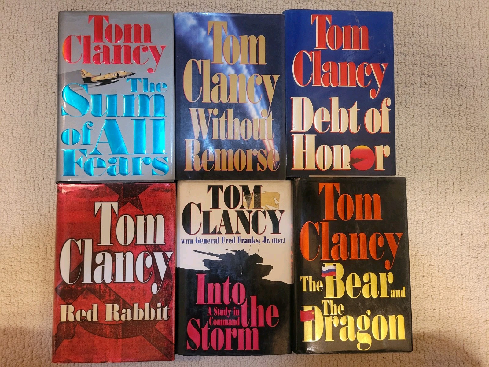 Tom Clancy- First Edition- Hardcover-  SIX Book Collection. All First Edition