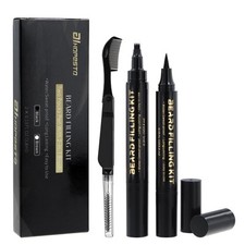 3 PCS Beard Pen Filler for Men - Black 4 Tip Pen for Natural Looking Appearan...