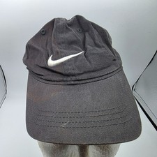 Nike Adjustable Youth Cap 4-7 Black Cotton Casual Hat With Swoosh Logo