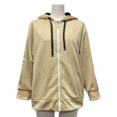 Auth FENDI FAF142AGM7 Beige Dark Brown Polyester, cotton Women's