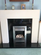 BAXI ‘ENVY’ SLIMLINE GAS FIRE WITH CHROME FASCIA, WHITE PEBBLES & SLIDE CONTROL