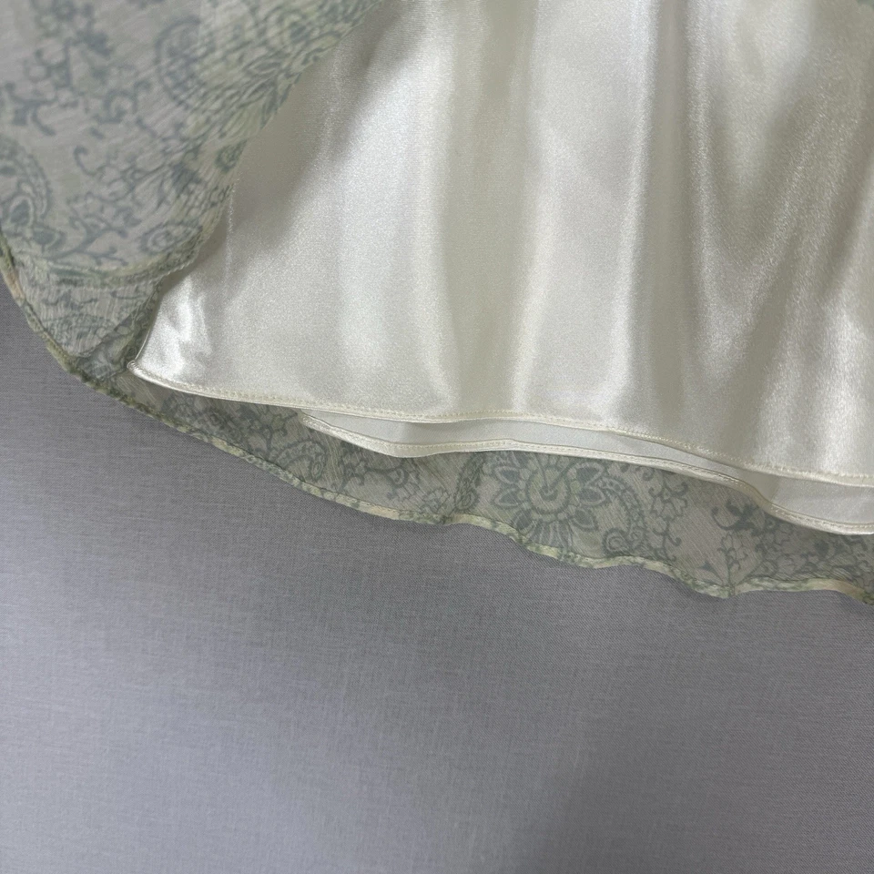 Falda Express Vintage Mujer Pequeña Seda Verde Paisley Mini Hada Coqueta Y2K Foto 4 de 4