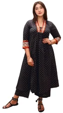GoSriKi Women's Rayon Blend Anarkali Printed Kurta with Pant