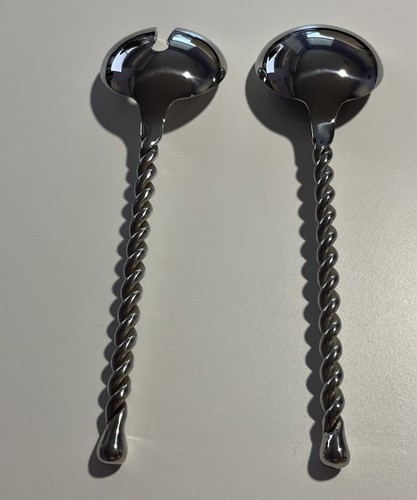 Stainless Steel Pasta Salad Spoon Fork Utensils Twisted Handles 10 3/4”L - Picture 13 of 14