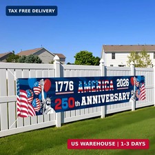 250th Anniversary American Banner Flag, 4th of July Decorations,1776-2026 USA 25