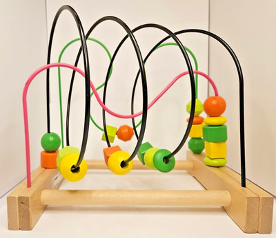 Ikea Wooden Colorful Bead Maze Roller Coaster Activity Learning Baby Toddler Toy