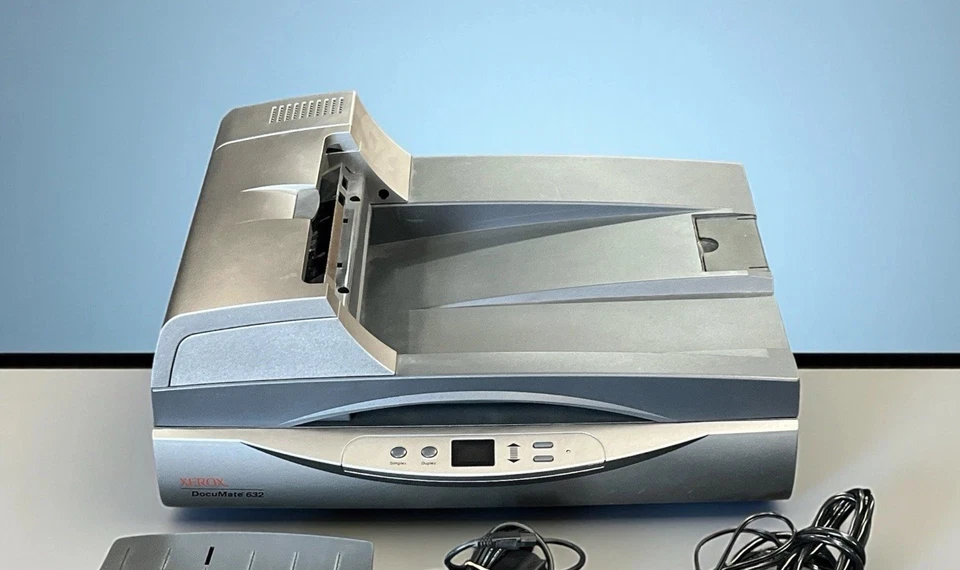 Xerox DocuMate 632 Flatbed Scanner Cords Adapter And Side Tray (Tested) Mint - Image 2 of 4