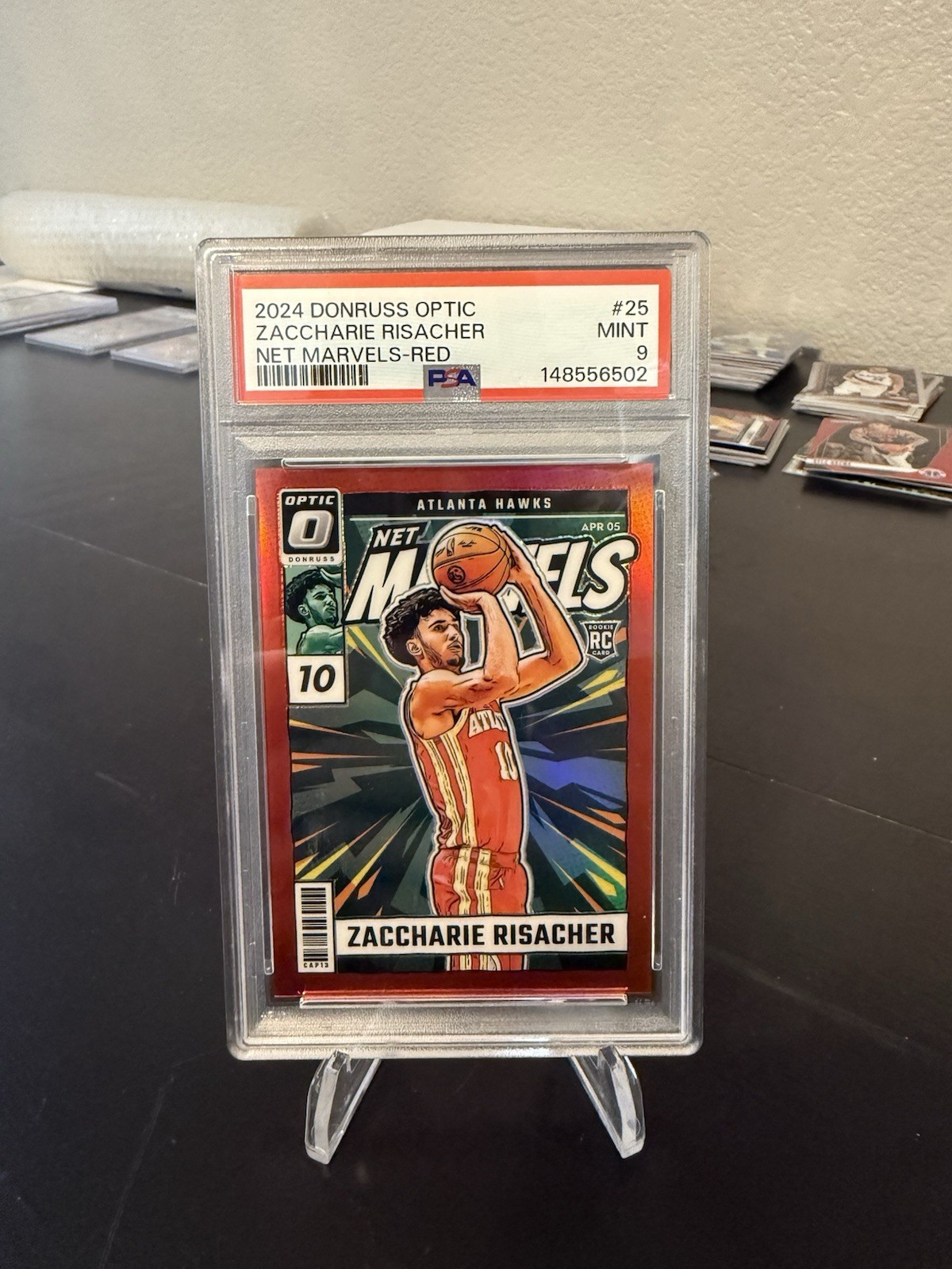 2024-25 Donruss Optic Zaccharie Risacher Red Prizm Net Marvels #60/99 RC