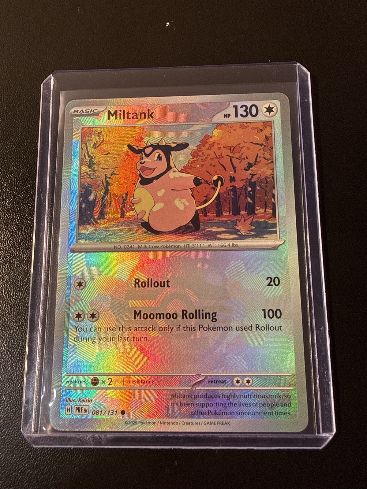 MILTANK 081/131 PRISMATIC EVOLUTIONS POKEMON (MASTER BALL HOLO, NM)