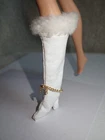 Vintage Barbie Doll Red White N Warm White Vinyl Boot (ONE)