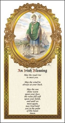 EIN IRISCHER SEGEN - KORK - DUBLIN - IRLAND - GOLD HIGHLIGHTS HOLZ WANDRELIEF