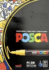 POSCA PC-3M Paint Marker Pen Set Multicolor 24 Colors 0.9-1.3mm Water-Based Art