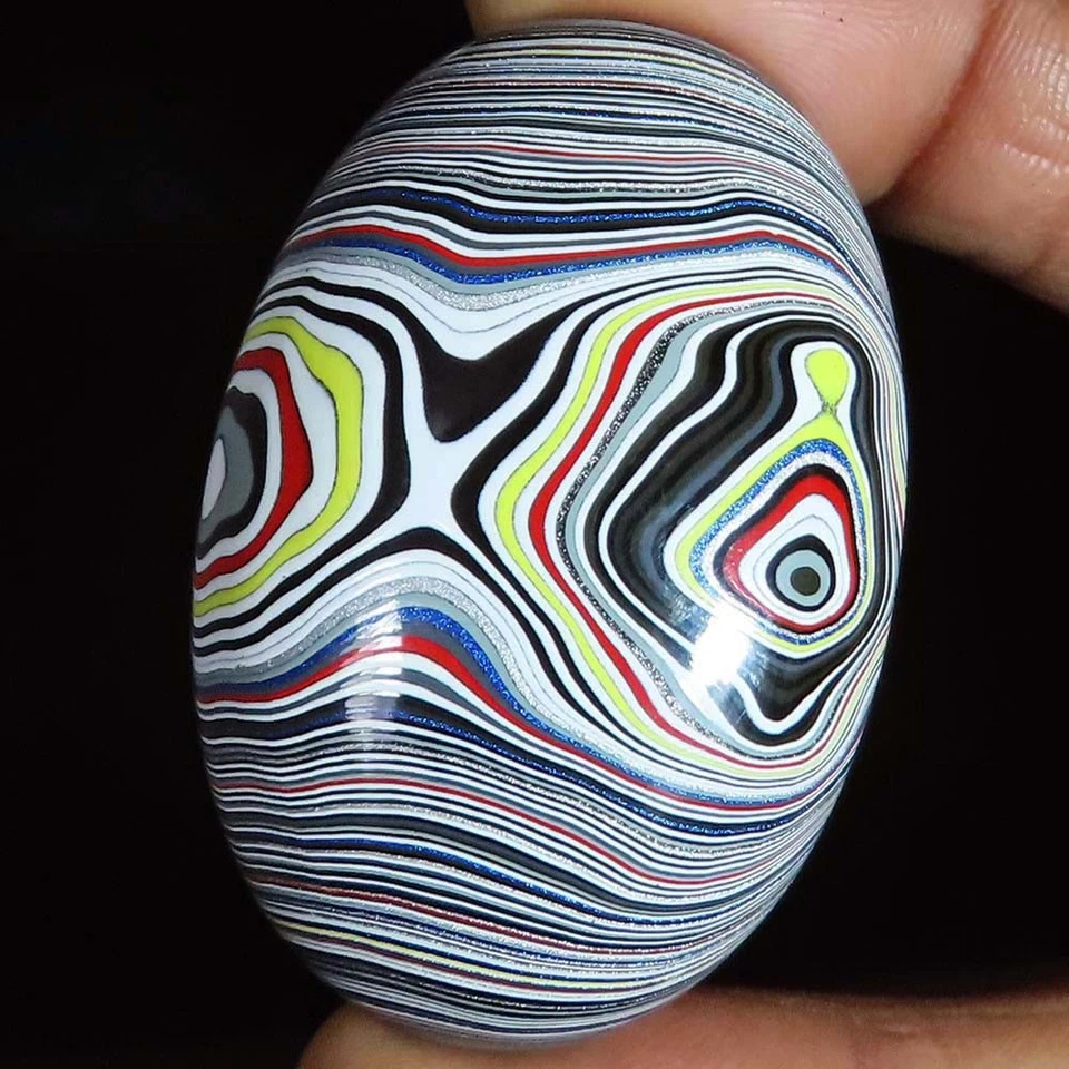 FORDITE DETROIT AGATE oval cabochon Lab-Created gemstone 56.05 Cts (32x48x09 mm) - Image 2 of 4