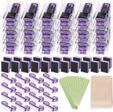 100 Sets Professional Disposable Manicure Kit Basics 4 Piece Nail Kit Wood Nail