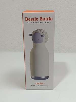 Asobu Bestie White Sheep - Thermoflasche für Kinder mit Strohhalm 460 ml