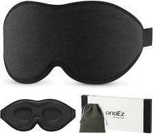 onaEz 100% Blackout Sleep Mask,Breathable Ice Silk Eye Mask for Women & Men