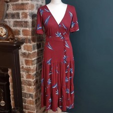 New with tags Monsoon Billie Printed Tiered red v neck dress
