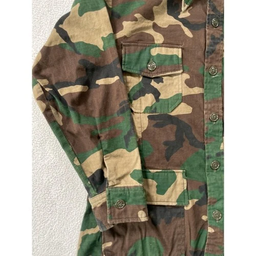 70s USA Champion's Choice Mens Large Utility Jacket Woodland Camo Ripstop Cotton image 16