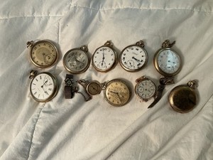 Gold Filled Pocket Watch Fob Chain Lot Waltham Elgin 572 Gram Antique Scrap Vtg