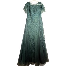 JJ's House Green Lace Chiffon A-Line Long Ballgown Mother of Bride Dress SM/MED