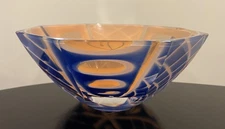 MOSER STUDIO ARTIST SIGNED BLUE WHITE ORANGE OCEAN BOWL LIMITED ED 5 of 20