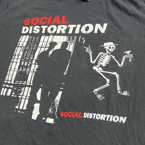 Vtg 90s Social Distortion Bootleg Parking Lot Tee Sz XL Black Gold Series - Picture 2 of 3