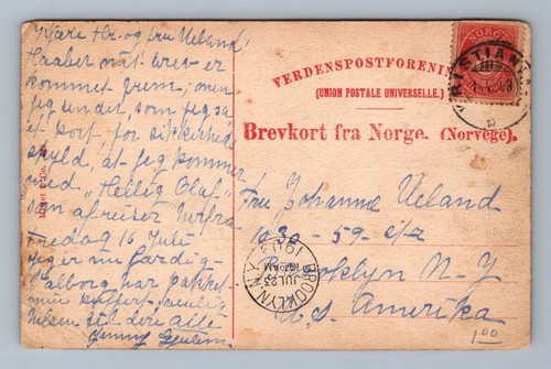 Antike Norwegen AK Ormsund CHRISTIANIA Uferpromenade Fährschiffe 1907 - Bild 2 von 2