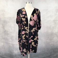 Velvet Burnout Floral Kimono Cardigan Size S/M Boho Whimsigoth Festival Indie