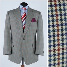 Mens Vintage BURBERRYS Jacket 42S US Check Multi Color Wool Sport Coat Blazer