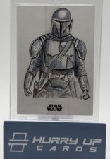 2021 Topps The Mandalorian Season 2 1/1 Mando Sketch John Pleak Artist Signed