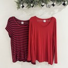CAbi Bundle Of Chelsea Long Sleeve And Sweet Talk Striped Top Large AB