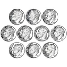 1980-1989 S Roosevelt Dime Gem DCam Proof Run 10 Coin Decade Set CN-Clad