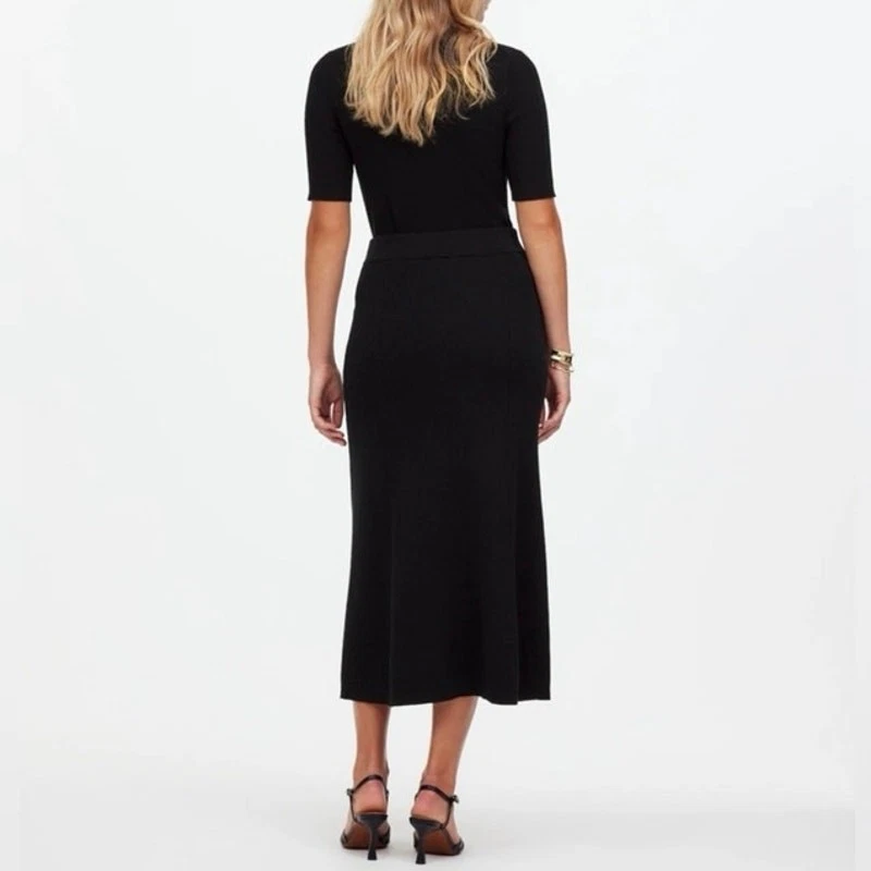 Saia Maxi Suéter Madewell Merino Mistura de Lã Pull-On Preta Verdadeira Tamanho XS Novo com etiquetas - Imagem 3 de 4