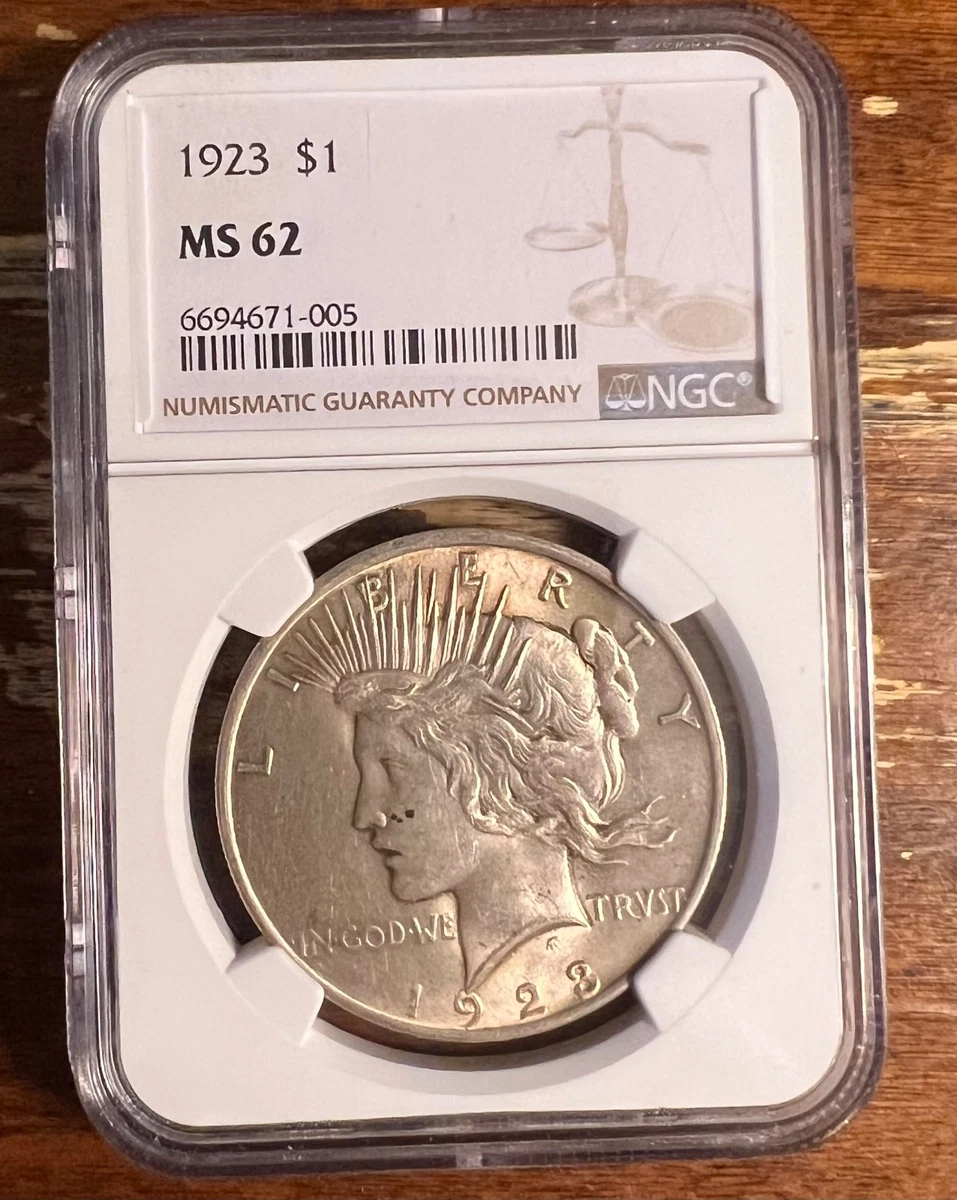 1923 Year Grade MS 62 Peace US Dollars (1921-1935) for sale | eBay