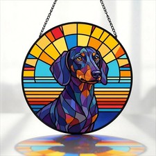 Dachshund Stained Glass Suncatcher Pet Loss Sympathy Gift for Dog Lovers