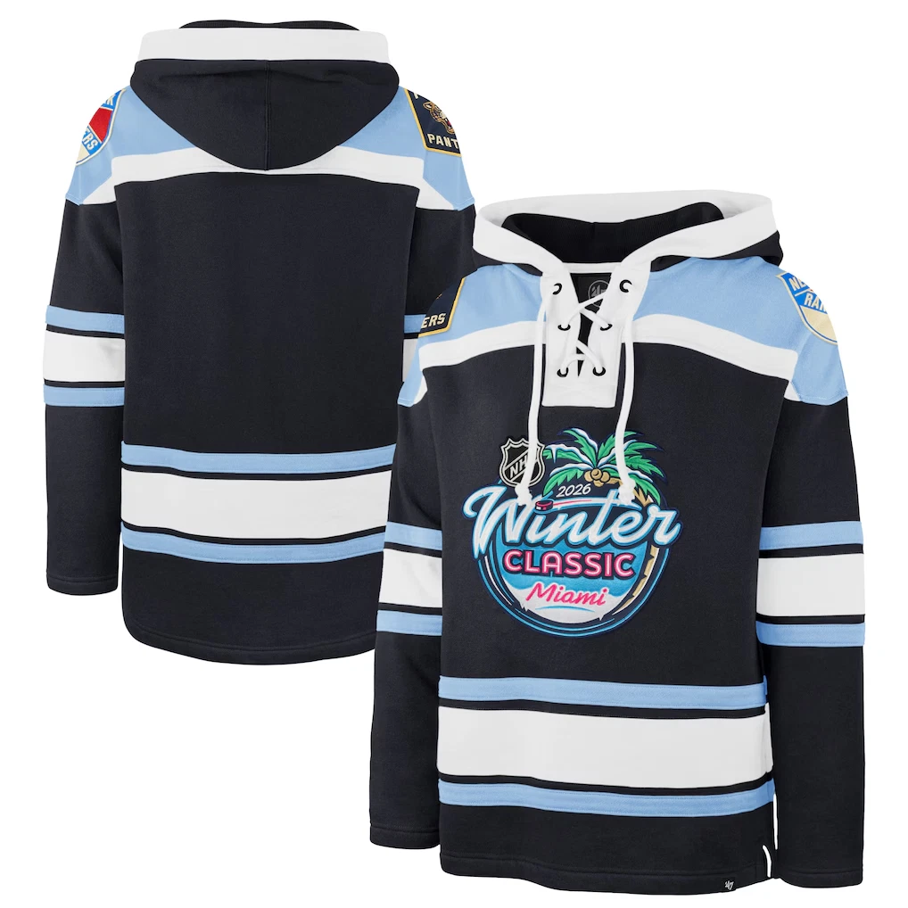 2026 NHL Winter Classic Event Lacer Hoodie Logos Rangers Panthers
