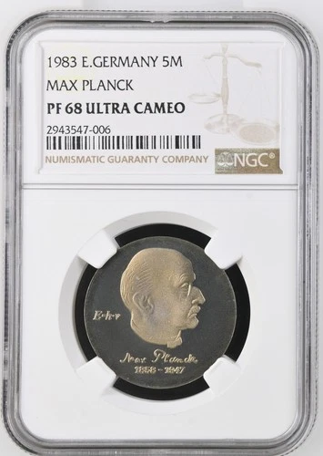 Germany - Democratic Republic 5 Mark 1983 NGC PF68 Ultra Cameo MAX PLANCK