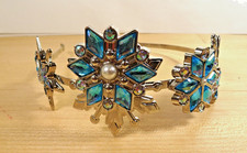 Disney FROZEN Elsa Headband Tiara Metal BLUE SNOWFLAKES Costume Dress Up