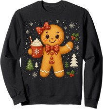 Cute Gingerbread Christmas Snow Xmas Holiday Gifts Unisex Crewneck Sweatshirt