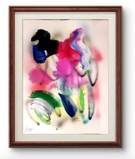 Original Art Vibrant 3 14x11 Graffiti Abstract Art Painting On Paper