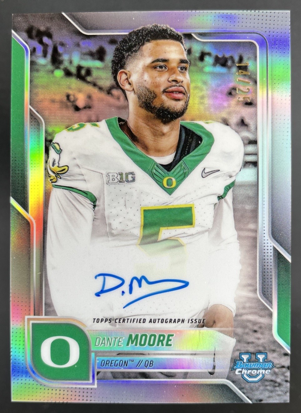 2025 Bowman Chrome U Dante Moore SP Short Print Image Variation Auto /25 Oregon
