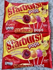2 new 8.8 oz.  bags STARBURST POPS, Lollipop / Fruit Chew - Best By 11/2026