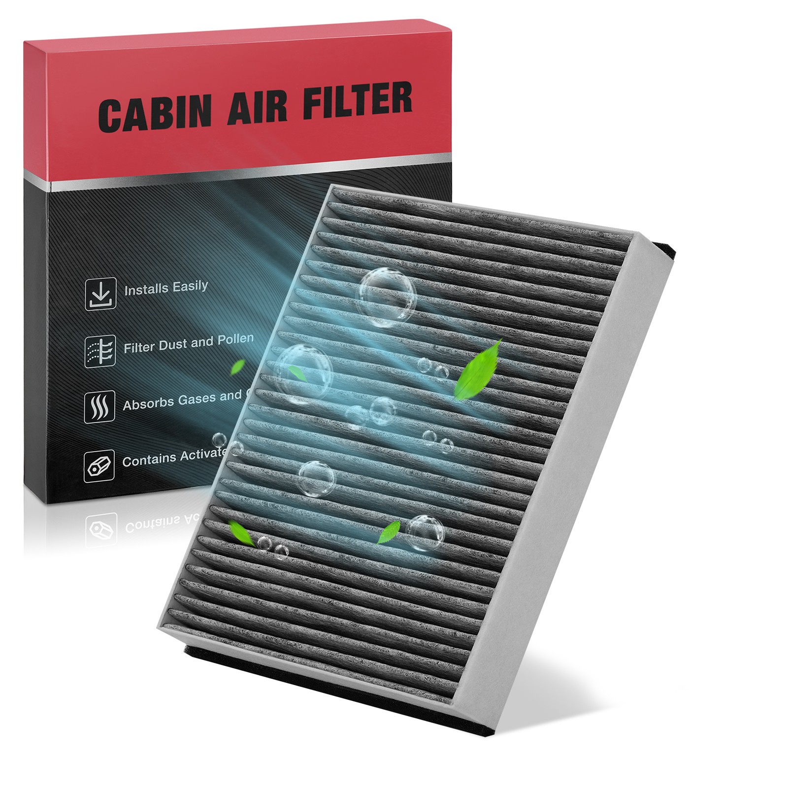 Activated Carbon Cabin Air Filter Fits Ford Focus 12-18 2.0L C-Max 13-18 2.0L