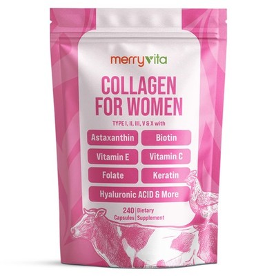 MERRY VITA Collagen for Women   Hydrolyzed Multi Collagen Peptides Types I, I...